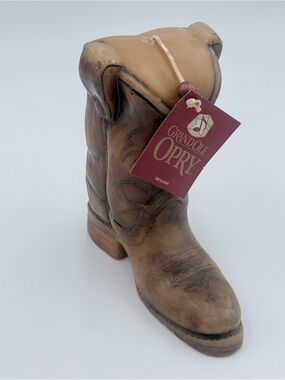 VTG Cowboy Boot Candle Grand Ole Oprah Rustic Ranch Farmhouse Decor